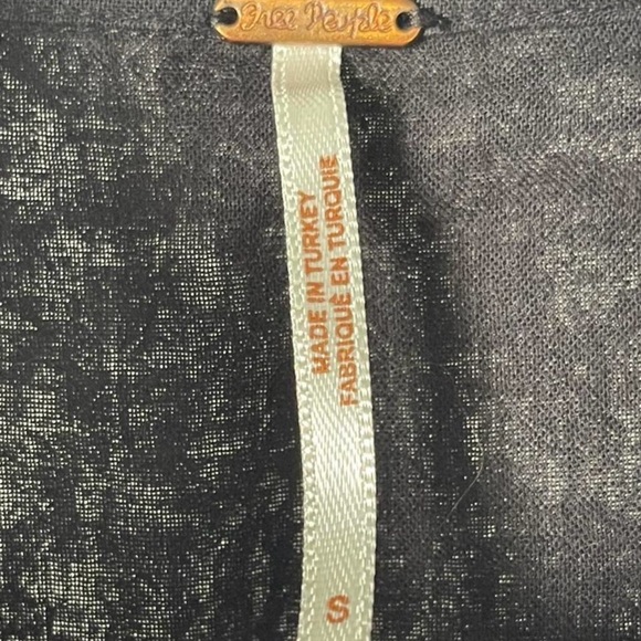 Free People Sheer Black Button-Up Top - Picture 3 of 3